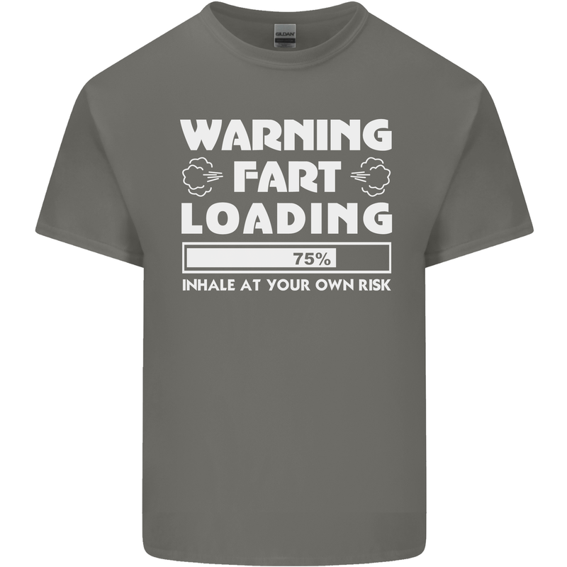 Warning Fart Loading Funny Farting Dad Kids T-Shirt Childrens Charcoal