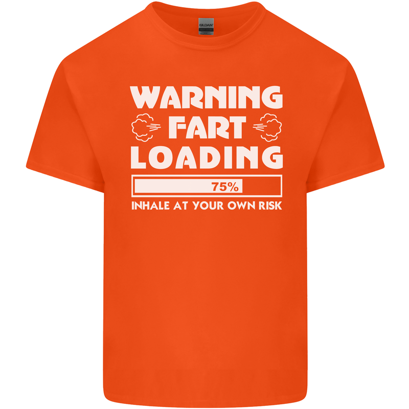 Warning Fart Loading Funny Farting Dad Kids T-Shirt Childrens Orange