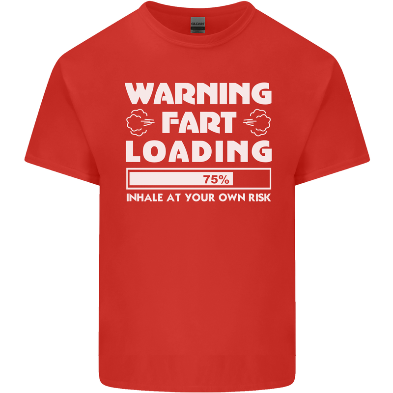Warning Fart Loading Funny Farting Dad Kids T-Shirt Childrens Red