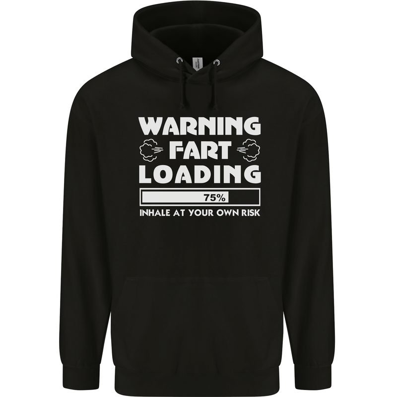 Warning Fart Loading Funny Farting Dad Mens 80% Cotton Hoodie Black
