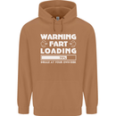 Warning Fart Loading Funny Farting Dad Mens 80% Cotton Hoodie Caramel Latte