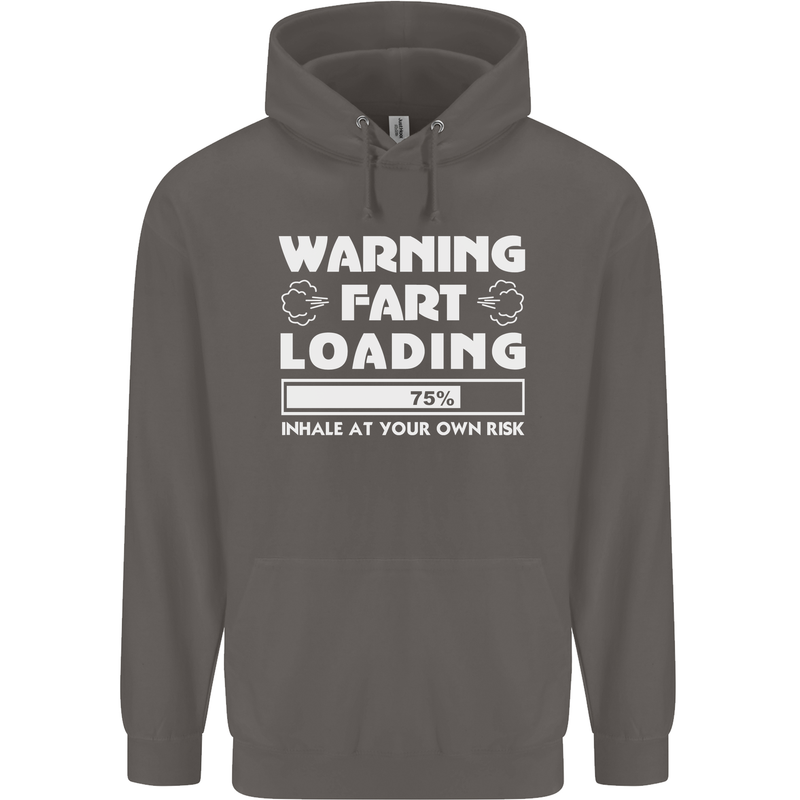 Warning Fart Loading Funny Farting Dad Mens 80% Cotton Hoodie Charcoal