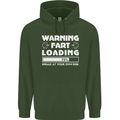 Warning Fart Loading Funny Farting Dad Mens 80% Cotton Hoodie Forest Green