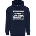 Warning Fart Loading Funny Farting Dad Mens 80% Cotton Hoodie Navy Blue