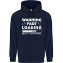 Warning Fart Loading Funny Farting Dad Mens 80% Cotton Hoodie Navy Blue