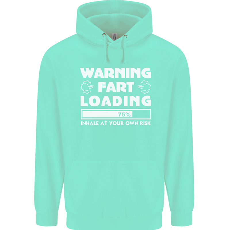 Warning Fart Loading Funny Farting Dad Mens 80% Cotton Hoodie Peppermint