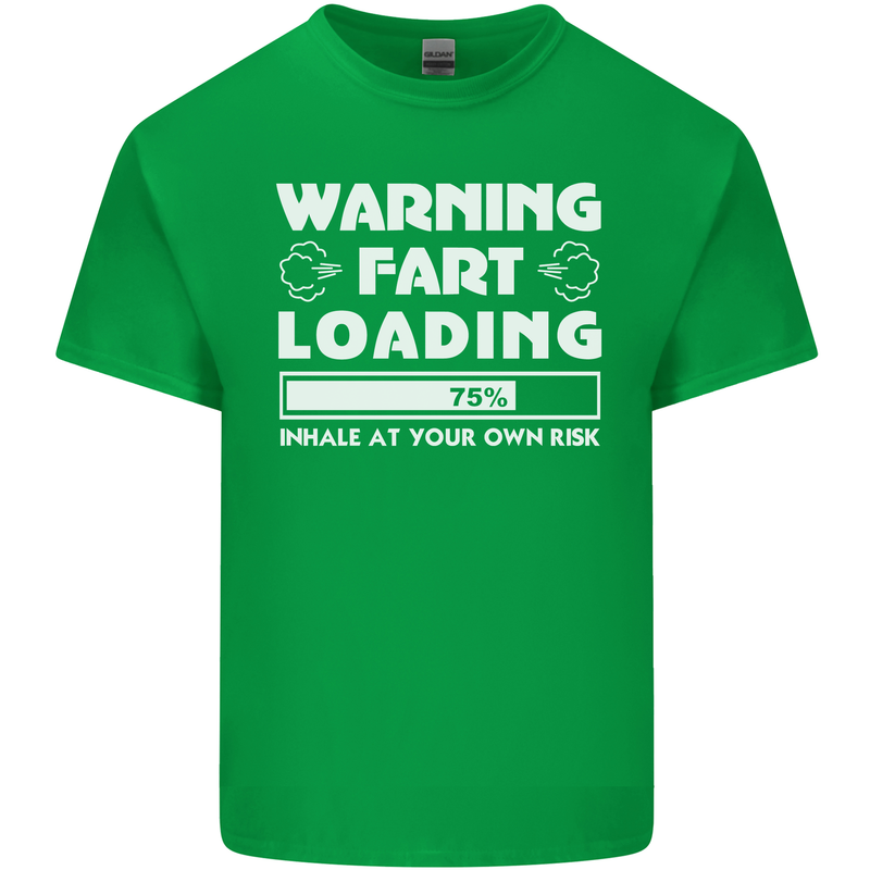 Warning Fart Loading Funny Farting Dad Mens Cotton T-Shirt Tee Top Irish Green