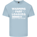 Warning Fart Loading Funny Farting Dad Mens Cotton T-Shirt Tee Top Light Blue