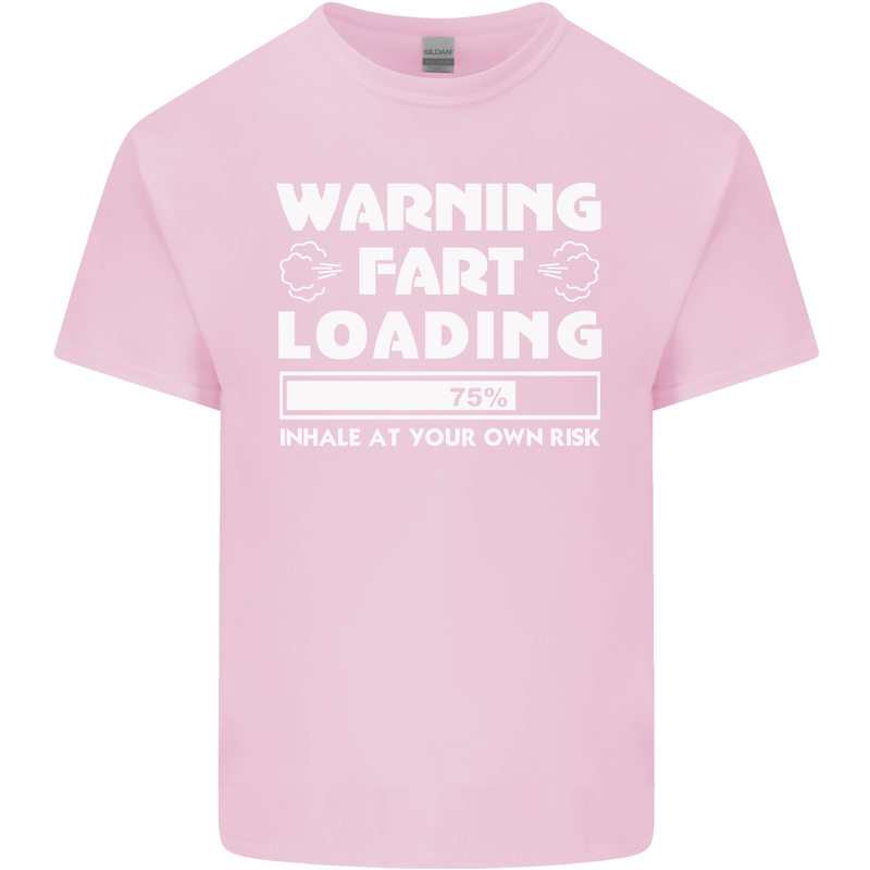 Warning Fart Loading Funny Farting Dad Mens Cotton T-Shirt Tee Top Light Pink