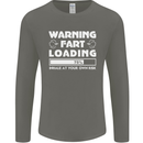 Warning Fart Loading Funny Farting Dad Mens Long Sleeve T-Shirt Charcoal