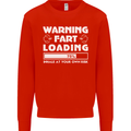Warning Fart Loading Funny Farting Dad Mens Sweatshirt Jumper Bright Red