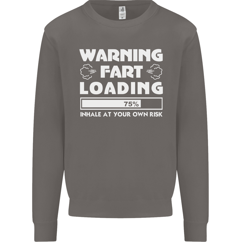 Warning Fart Loading Funny Farting Dad Mens Sweatshirt Jumper Charcoal