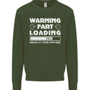 Warning Fart Loading Funny Farting Dad Mens Sweatshirt Jumper Forest Green