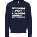 Warning Fart Loading Funny Farting Dad Mens Sweatshirt Jumper Navy Blue