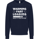 Warning Fart Loading Funny Farting Dad Mens Sweatshirt Jumper Navy Blue