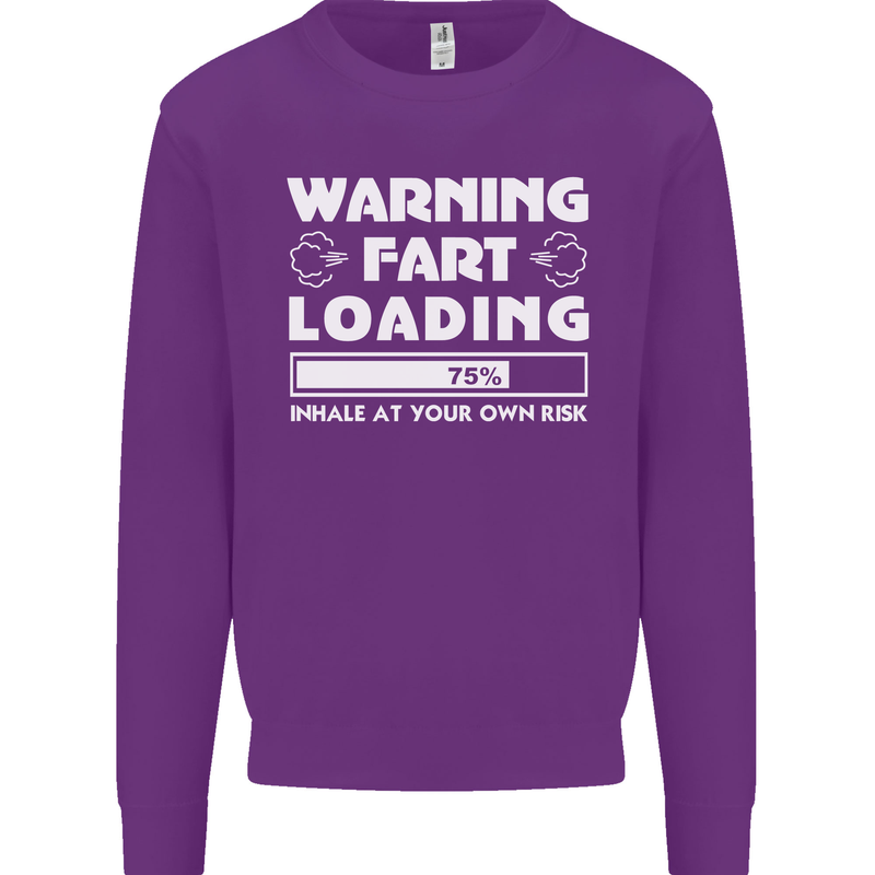 Warning Fart Loading Funny Farting Dad Mens Sweatshirt Jumper Purple