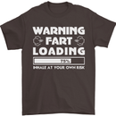 Warning Fart Loading Funny Farting Dad Mens T-Shirt Cotton Gildan Dark Chocolate