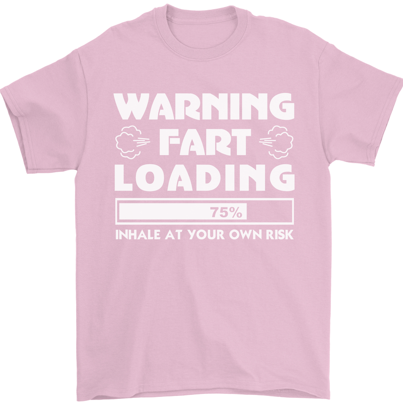 Warning Fart Loading Funny Farting Dad Mens T-Shirt Cotton Gildan Light Pink