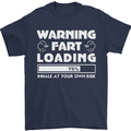 Warning Fart Loading Funny Farting Dad Mens T-Shirt Cotton Gildan Navy Blue