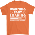 Warning Fart Loading Funny Farting Dad Mens T-Shirt Cotton Gildan Orange