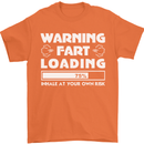 Warning Fart Loading Funny Farting Dad Mens T-Shirt Cotton Gildan Orange