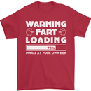 Warning Fart Loading Funny Farting Dad Mens T-Shirt Cotton Gildan Red