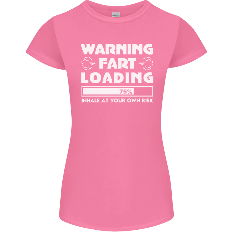 Warning Fart Loading Funny Farting Dad Womens Petite Cut T-Shirt Azalea
