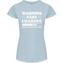 Warning Fart Loading Funny Farting Dad Womens Petite Cut T-Shirt Light Blue