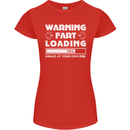 Warning Fart Loading Funny Farting Dad Womens Petite Cut T-Shirt Red