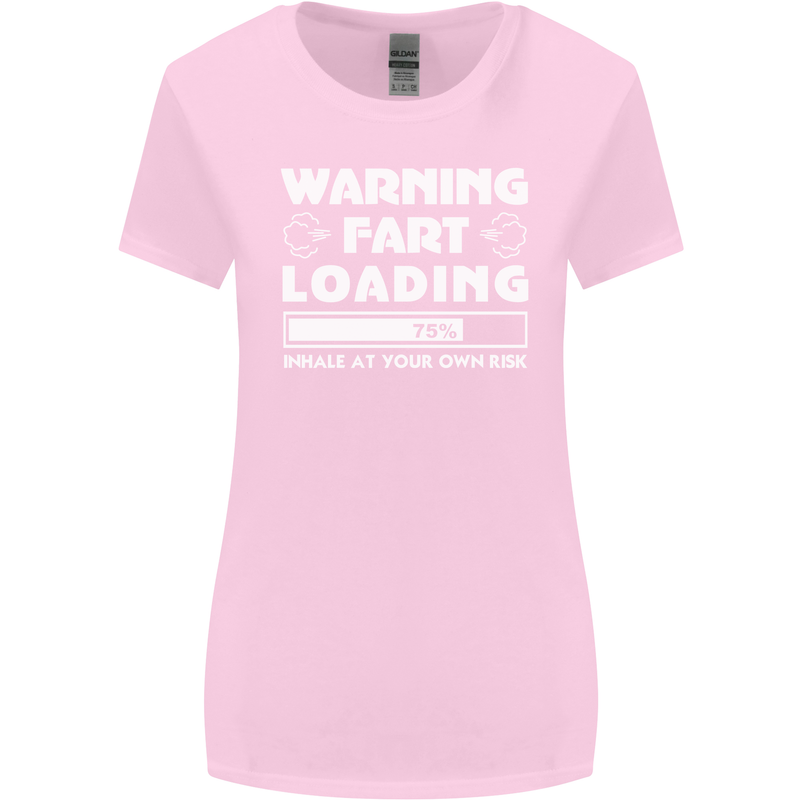 Warning Fart Loading Funny Farting Dad Womens Wider Cut T-Shirt Light Pink