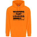Warning Fart Loading Funny Farting Rude Childrens Kids Hoodie Orange