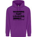 Warning Fart Loading Funny Farting Rude Childrens Kids Hoodie Purple
