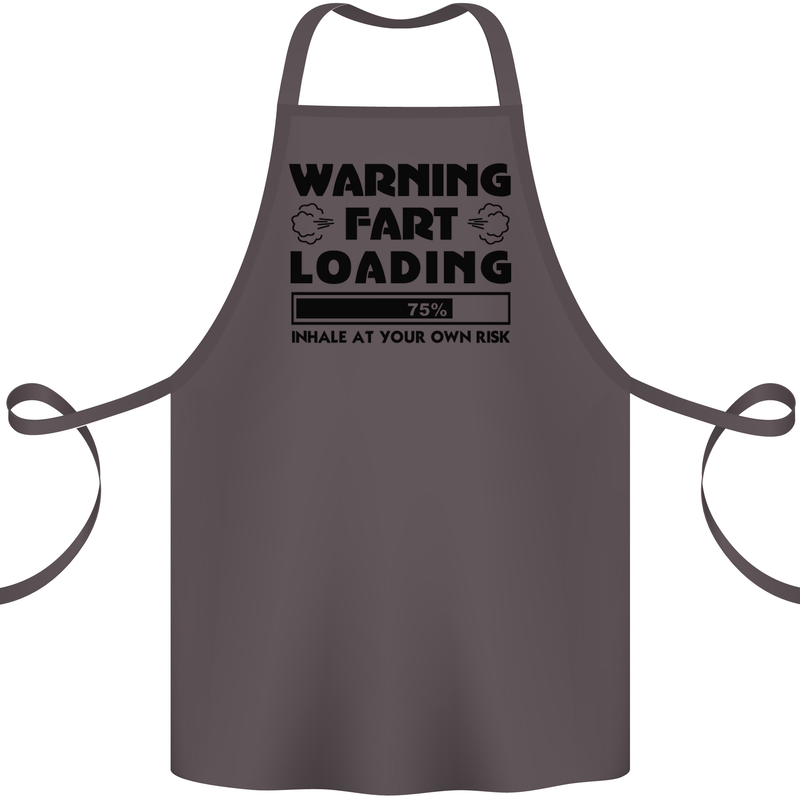 Warning Fart Loading Funny Farting Rude Cotton Apron 100% Organic Dark Grey