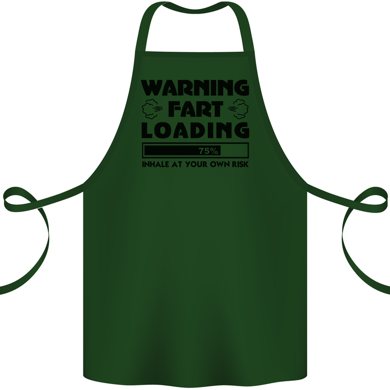 Warning Fart Loading Funny Farting Rude Cotton Apron 100% Organic Forest Green