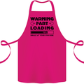 Warning Fart Loading Funny Farting Rude Cotton Apron 100% Organic Pink