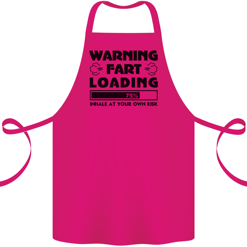 Warning Fart Loading Funny Farting Rude Cotton Apron 100% Organic Pink