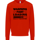 Warning Fart Loading Funny Farting Rude Kids Sweatshirt Jumper Bright Red