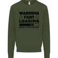 Warning Fart Loading Funny Farting Rude Kids Sweatshirt Jumper Forest Green