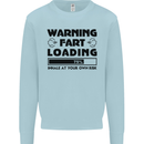 Warning Fart Loading Funny Farting Rude Kids Sweatshirt Jumper Light Blue