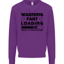 Warning Fart Loading Funny Farting Rude Kids Sweatshirt Jumper Purple