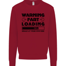 Warning Fart Loading Funny Farting Rude Kids Sweatshirt Jumper Red