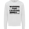 Warning Fart Loading Funny Farting Rude Kids Sweatshirt Jumper White