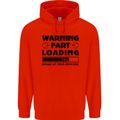 Warning Fart Loading Funny Farting Rude Mens 80% Cotton Hoodie Bright Red