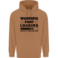 Warning Fart Loading Funny Farting Rude Mens 80% Cotton Hoodie Caramel Latte