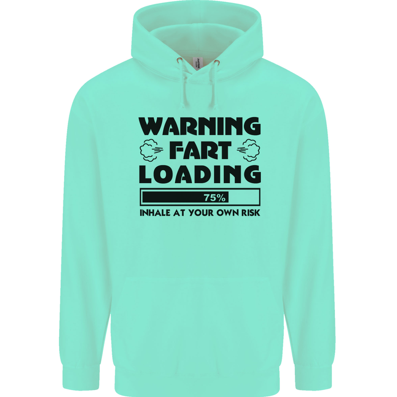 Warning Fart Loading Funny Farting Rude Mens 80% Cotton Hoodie Peppermint