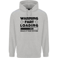 Warning Fart Loading Funny Farting Rude Mens 80% Cotton Hoodie Sports Grey