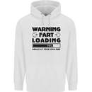 Warning Fart Loading Funny Farting Rude Mens 80% Cotton Hoodie White