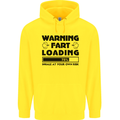 Warning Fart Loading Funny Farting Rude Mens 80% Cotton Hoodie Yellow