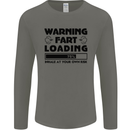 Warning Fart Loading Funny Farting Rude Mens Long Sleeve T-Shirt Charcoal