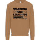 Warning Fart Loading Funny Farting Rude Mens Sweatshirt Jumper Caramel Latte